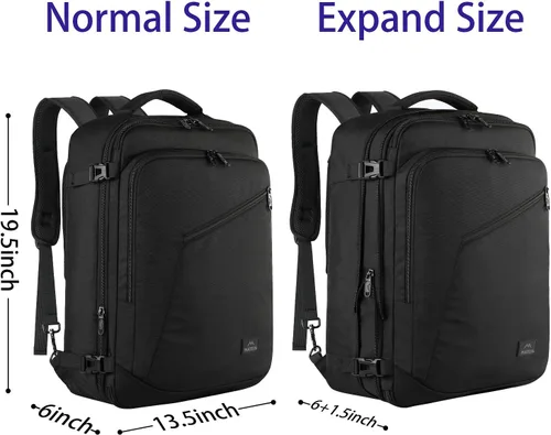 Vista 2 de MATEIN Paquete de mochila de transporte y mochila de viaje para hombre extra grande resistente al agua ligera para vuelo de 40 L color negro