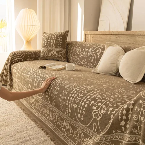 Vista 72 de ROOMLIFE Funda de sofá con estampado de leopardo para sofá de 3 plazas, lavable, protector de muebles para perros, funda de sofá suave