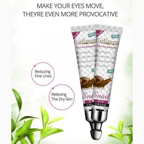 Vista 7 de DISAAR Beauty Crema de ojos con extracto de caracol de colágeno, antiarrugas, ojeras, bolsas para los ojos y tratamiento antienvejecimiento