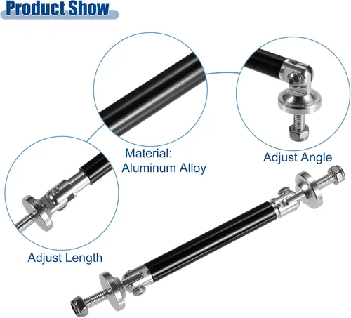 Vista 3 de ACROPIX Universal 3"-4" aleación de aluminio ajustable 2.953 in parachoques delantero difusor de labio barra de acoplamiento barras divisoras barras