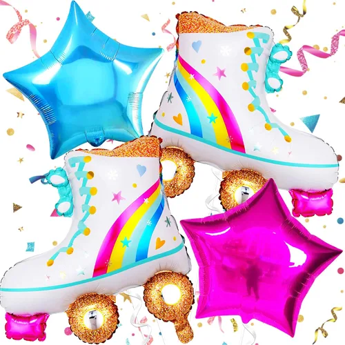 Vista 2 de KatchOn, Juego de globos de patinaje sobre ruedas, paquete de 4, globos de patinaje, globos de neón, globos grandes de bola de discoteca