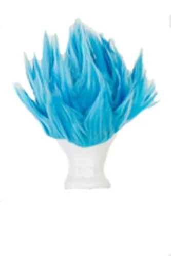 Vista 3 de Goku Peluca de punta de mezcla azul prestyled con punta más larga de 7 pulgadas de largo