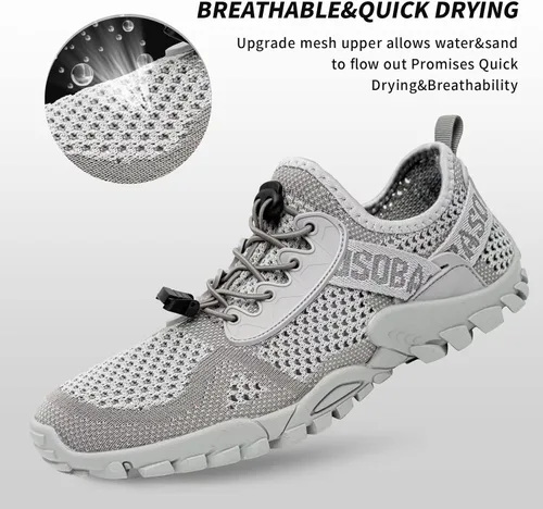 Vista 2 de SOBASO Zapatos de agua para mujeres y hombres, secado rápido, para natación, playa, zapatos acuáticos para deportes acuáticos, buceo, senderismo