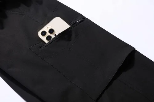 Vista 6 de MOERDENG Pantalones de senderismo ligeros para hombre con cinturón, impermeables, de secado rápido, pantalones tácticos elásticos