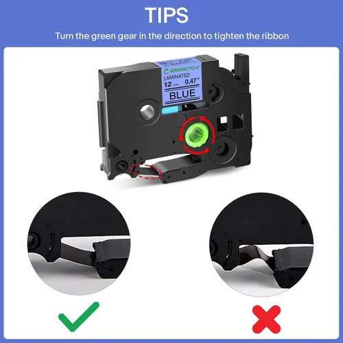 Vista 6 de GREENCYCLE Paquete de 2 cintas adhesivas compatibles con Brother P-Touch TZe-531 TZe531 TZ531 TZ-531 TZe TZ 0.472 in 0.47 pulgadas, cinta