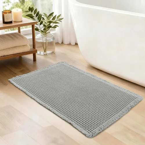 Vista 25 de JIUZHEN Tapete de Baño Mejorado con Diseño de Gofre Súper Absorbente Tapetes de Baño Antideslizantes Alfombras de Baño Lavables a Máquina de Secado