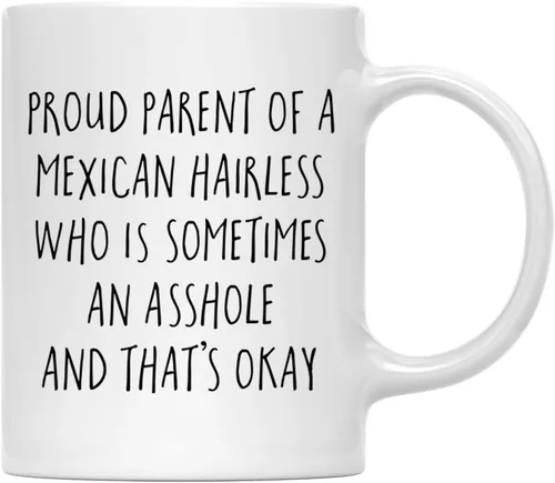 Vista 81 de Andaz Press Funny Dog - Taza de café de 11 onzas, regalo de broma, orgulloso padre de un afenpinscher que es a veces un gilipollas y eso está bien