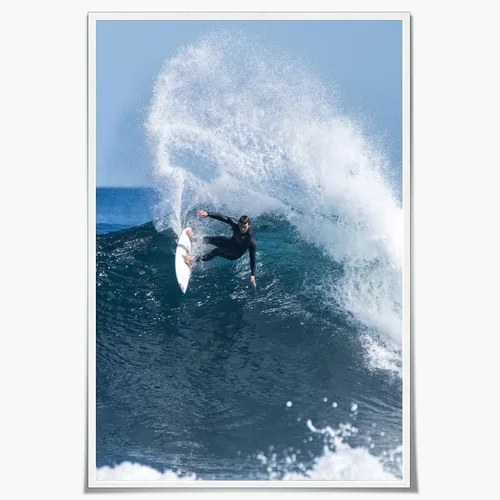Vista 13 de Póster retro de surf fresco, arte de pared en blanco y negro, pósteres estéticos de habitación, arte de pared vintage del océano, pintura en lienzo