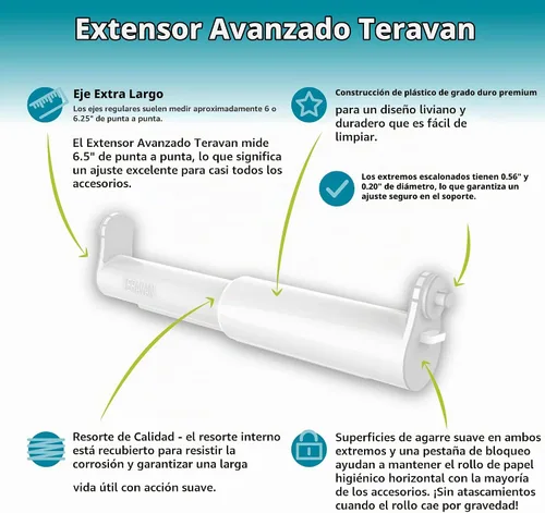 Vista 3 de Teravan Extensor de papel higiénico con bloqueo avanzado