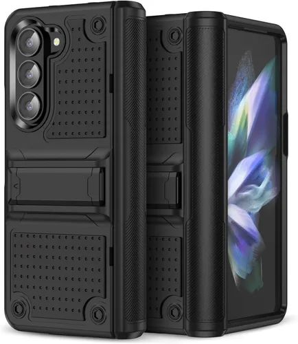 Vista 35 de Jeylly Funda para Samsung Z Flip 3, Z Flip 4, de grado militar, a prueba de golpes, con soporte estable, protección de bisagra, cubierta resistente