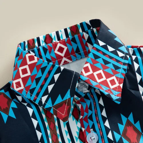 Vista 4 de BULINGNA Mameluco de manga corta con botones para bebé, ropa occidental para caballero