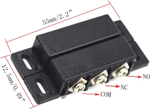 Vista 2 de Interruptor magnético MC-31B NC/NO de montaje en superficie con cable para ventana de puerta, interruptor magnético de puerta, sensor de contacto