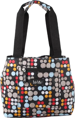 Vista 2 de Nicole Miller Bolsa de Almuerzo Aislada Tote – Hielera Bolsa de Hielo Abierta Lonchera para Comida con Soporte para Botellas de Bebidas