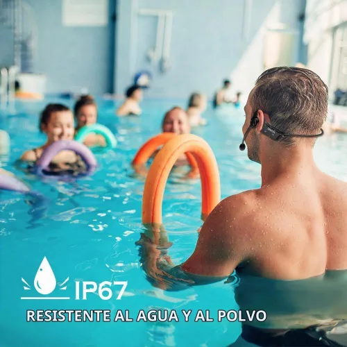 Vista 2 de KIMAFUN GWP91 - Micrófono inalámbrico de 2.4 G, impermeable IP67, a prueba de sudor, para aeróbic acuático, entrenador de natación, instructor