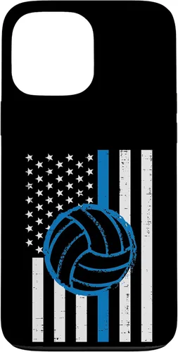 Vista 24 de US Flag Blue Line Volleyball Vintage Patriotic Police Cop Case for iPhone 17