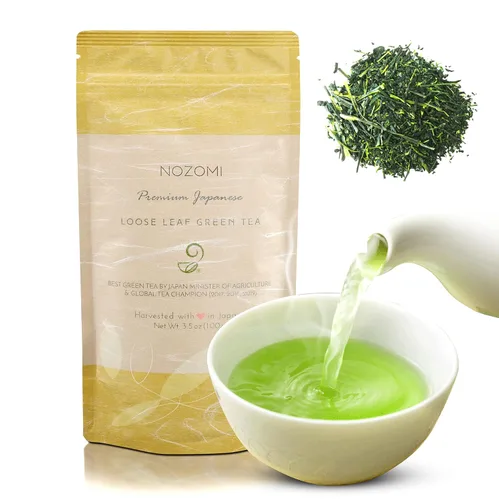 Vista 4 de Tés Gyokuro y Nozomi y tetera japonesa Tokoname de Japanese Green Tea Co - Surtido de té verde japonés de 3 piezas de alta calidad - Ideal