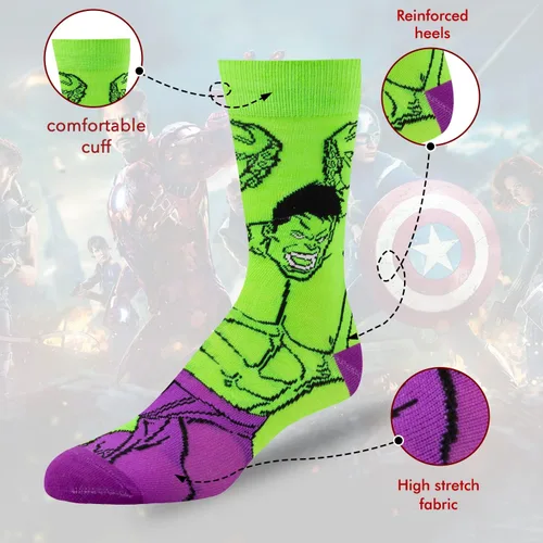 Vista 3 de Marvel Calcetines Legends para niños y hombres, paquete de 6 calcetines para hombres y niños, calcetines atléticos para hombres, calcetines