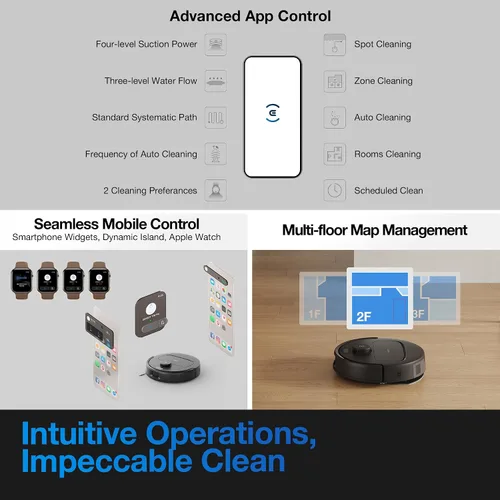 Vista 7 de ECOVACS DEEBOT N20e Plus Robot Aspiradora y Trapeadora, succión fuerte de 10000Pa, base de vaciado automático sin bolsa, rodillo sin enredos