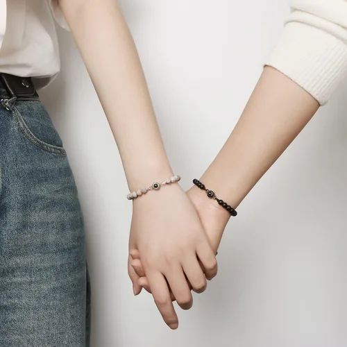 Vista 3 de Pulsera con texto en inglés "I Love You" para parejas, regalos para mi hombre, novio, novia, marido, esposa, mi amor, prometida, para el día de San