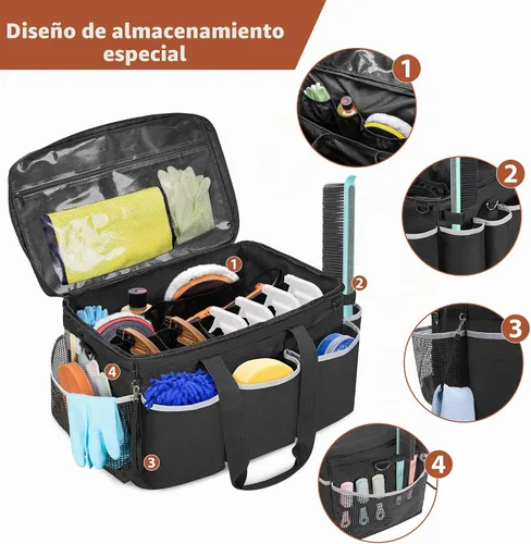 Vista 3 de HODRANT Bolsa de detalles extra grande con fondo duro de EVA impermeable