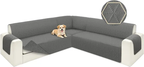 Vista 11 de ALIECOM Fundas para sofá seccional de esquina en forma de L Fundas para sofá reversibles lavables para sofá seccional Funda para sofá deslizable