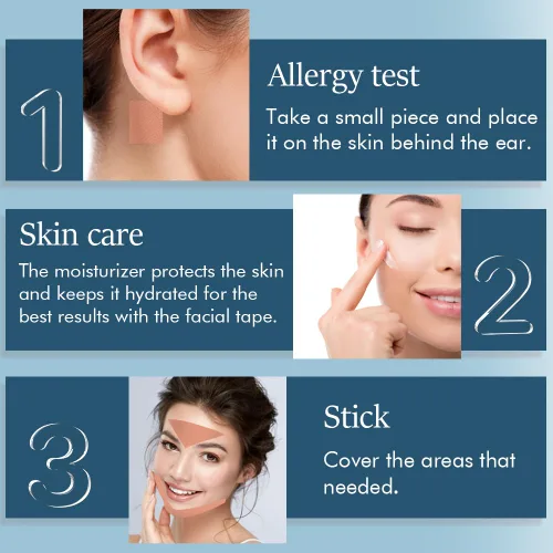 Vista 6 de Cinta antiarrugas facial miofascial para levantar las arrugas, trajes para todas las partes de la cara y el cuello – Fines para la frente, pliegues