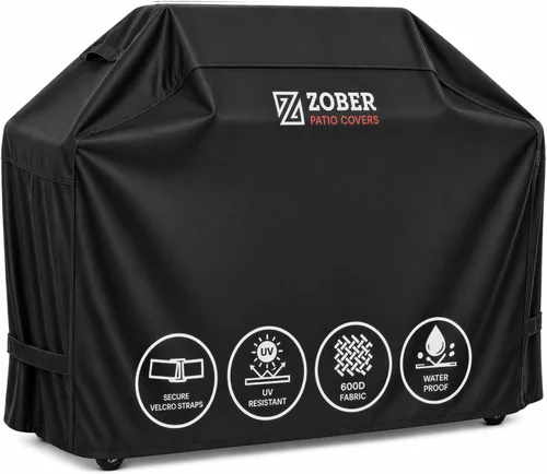 Vista 16 de ZOBER Funda resistente para parrilla de barbacoa, 58 pulgadas, impermeable, de doble capa, se adapta a la cubierta de parrilla de gas Weber