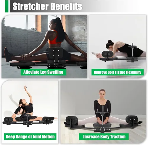 Vista 8 de Estirador de piernas profesional de 300 libras, entrenador de flexibilidad ajustable para divisiones, fuerza y estiramiento, equipo de estudio