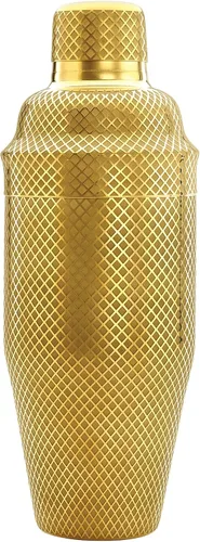 Vista 25 de Barfly Juego de coctelera japonesa de 3 piezas con entramado de diamante (24 onzas/23.7 fl oz), cobre antiguo