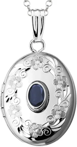 Vista 14 de FJC Finejewelers Sterling Silver Birthstone Locket Pendant Necklace Aguamarina (Aquamarine)
