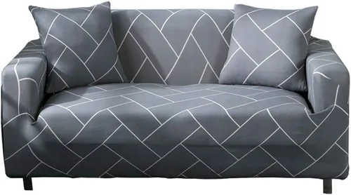 Vista 19 de HOOBUY Funda de sofá estampada, Funda elástica para sillón, funda de sofá biplaza con patrones para sillón con cojines de 2 plazas, Juego de sofá Bd