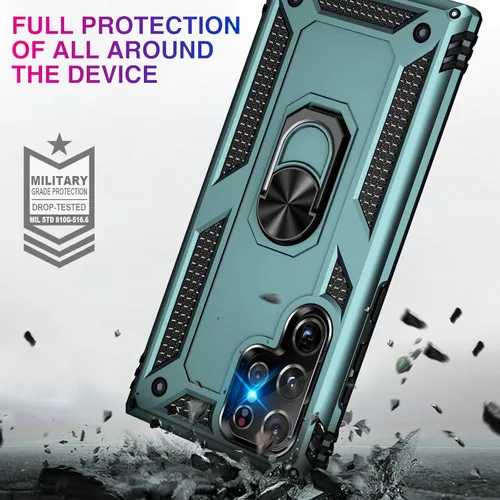 Vista 2 de Funda protectora resistente para Samsung Galaxy S22 Ultra de grado militar, a prueba de golpes, Galaxy S22 Ultra 5G, funda protectora resistente