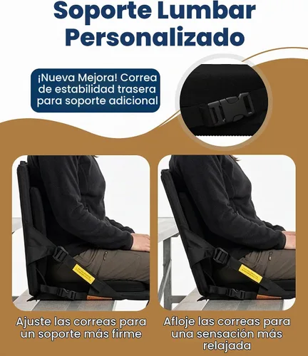 Vista 5 de Everlasting Comfort Asientos de estadio con soporte de respaldo, sillas ajustables de espuma viscoelástica con respaldo y cojín, portátil, cojín