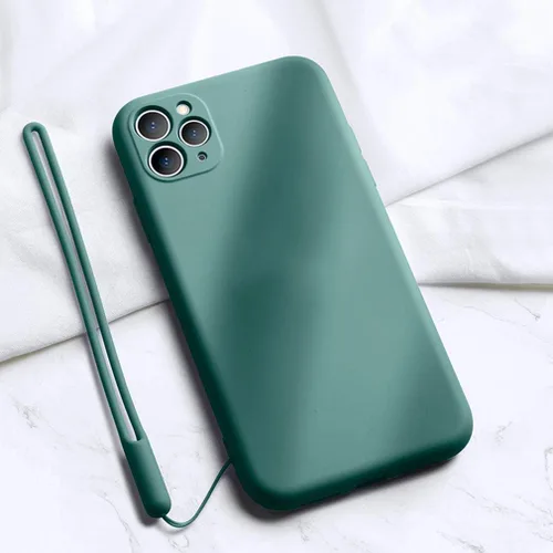 Vista 10 de Fundas delgadas de silicona líquida para iPhone 11 Pro, antiarañazos y huellas dactilares, forro de microfibra de absorción de impactos, goma de gel