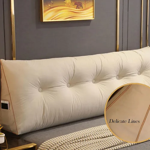 Vista 3 de Cómoda almohada lumbar para descansar la cama, cojín triangular para leer y respaldo, almohada de cabecera para cama, almohada de lectura grande