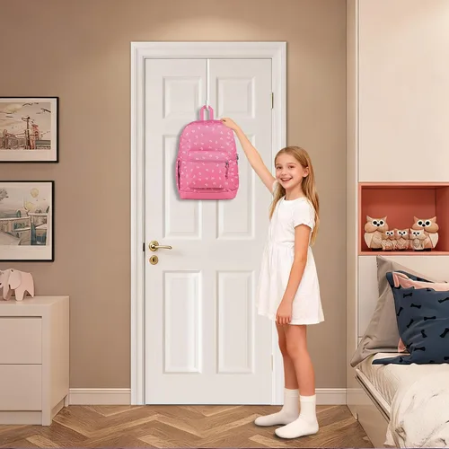 Vista 6 de Ganchos de acero largos individuales para puerta, paquete de 4