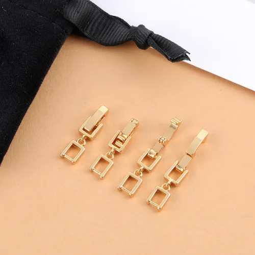 Vista 3 de Extensor de pulsera de collar dorado para mujer, 4 cierres plegables de joyería para fabricación de joyas