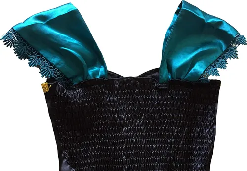 Vista 4 de Cokos Box Vestido de coronación para niñas, disfraz de princesa y collar, accesorios de cumpleaños (oliva, 9-10 años)