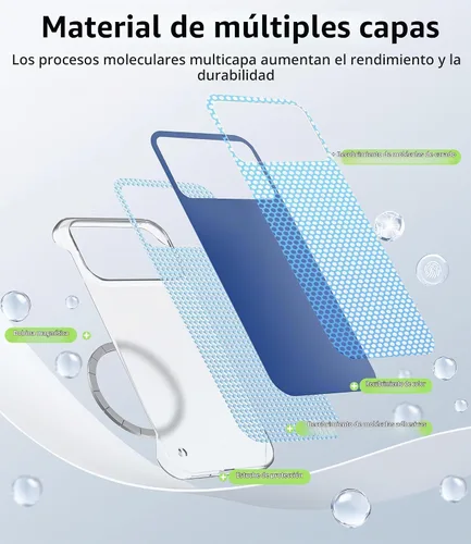 Vista 5 de GRECAZO - Funda magnética delgada sin marco para iPhone 17 Pro Max, color azul