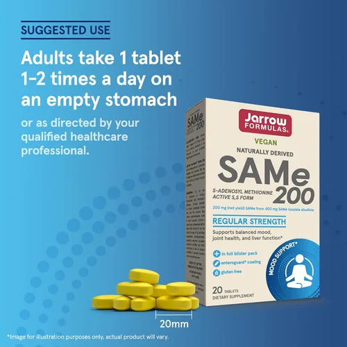 Vista 8 de Jarrow Formulas SAM-e 0.007 oz Suplemento dietario en cápsulas, SAMEBX, 1, 1