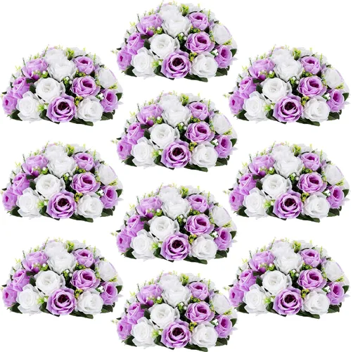Vista 19 de Centros de mesa de flores para mesas de boda: decoraciones de mesa de Halloween, bolas de flores negras, centros de mesa para compromiso, ceremonia