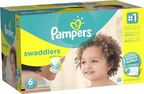 Vista 7 de Pampers Swaddlers Pañales para recién nacido talla 1 (8-14 libras), 35 unidades, Jumbo