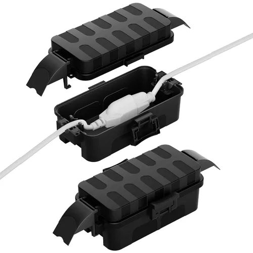 Vista 39 de IP55 Pequeña caja eléctrica al aire libre impermeable, para regleta Inner 5.9 x 3.2 x 1.8inch, Extension Cord Cover with Detachable Awning Covers