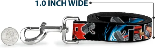 Vista 5 de Buckle-Down Correa para mascotas - THOR Poses/Martillo - 6 pies de largo - 1" de ancho
