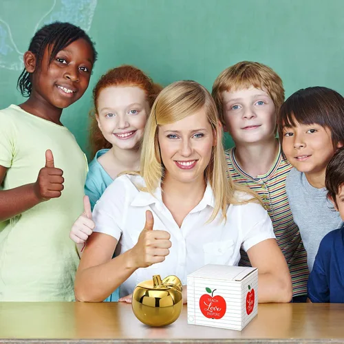 Vista 7 de Outus 1 Uds. Manzanas doradas, regalos de la semana de agradecimiento al profesor, regalos de cerámica, premio de manzana dorada para mujeres