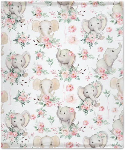 Vista 26 de Bonita manta de franela de elefante, ultra suave y acogedora, manta de forro polar ligera y mullida, manta de felpa cálida para sofá, cama, 30 x 40