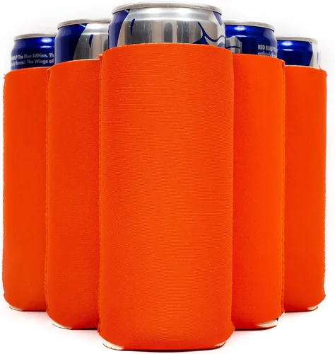 Vista 25 de QualityPerfection Fundas delgadas para enfriar latas, cerveza/energía (paquete de 6) para bebidas en blanco, 12 onzas, alta calidad, 0.157 in