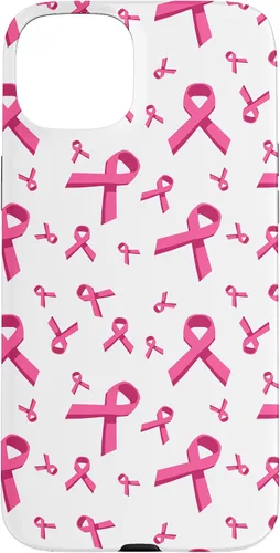 Vista 9 de Funda de soporte para iPhone 17 de mujeres de concientización sobre el cáncer de mama con patrón de cinta rosa