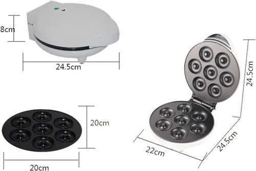 Vista 4 de Donut Maker Mini Donut Maker Easy Release Disipación de Calor Previene el Deslizamiento Mini Donuts Maker Máquina de Donas Fácil Liberación