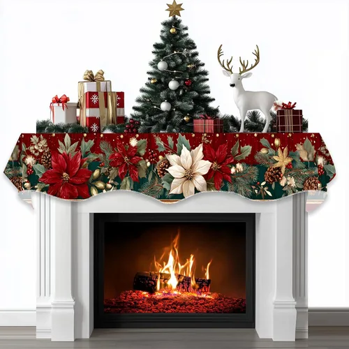 Vista 28 de BVBOX Bufanda Decorativa para Repisa de Chimenea Navideña, Cubierta Corredor para Repisa de Chimenea de Navidad e Invierno